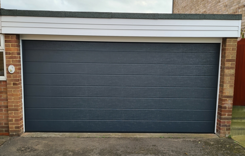Allutech electric sectional garage door anthracite grey 2
